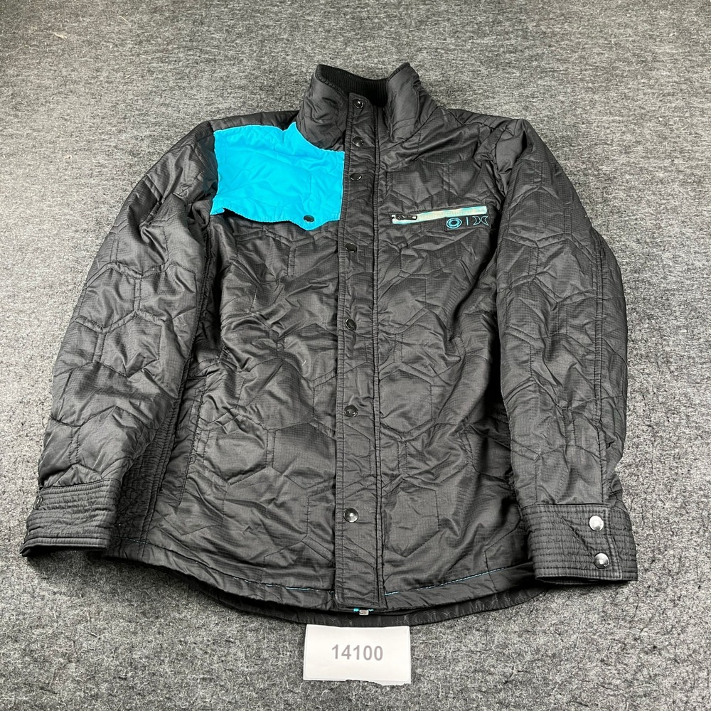 Hurley Puffer Jacket Mens Medium Black Quilted Soft Shell Long Sleeve Outdoor